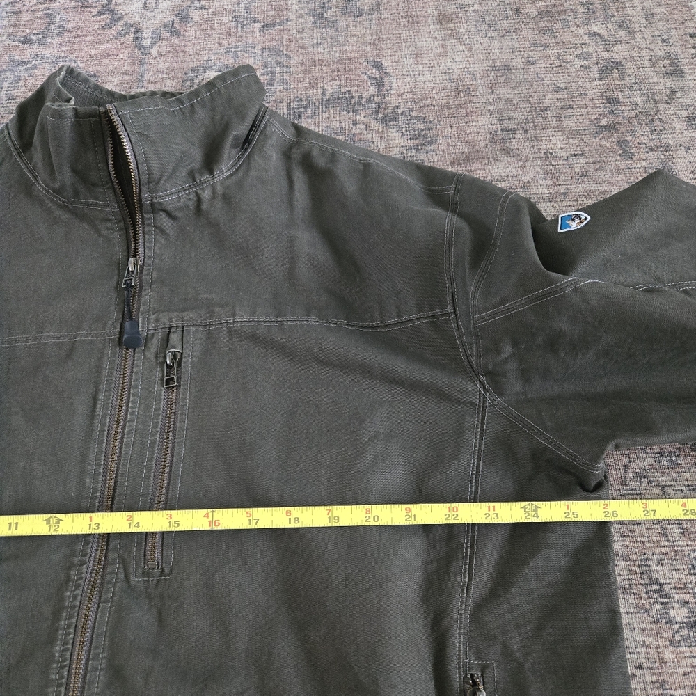 Kuhl Burr Jacket Mens XXL Gray Olive Green Zip-up Waxed Canvas Gunmetal Sty 1052 - Picture 7 of 13